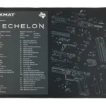 TEKMAT SPRINGFIELD ECHELON CLNG MAT black mat, top view with parts diagram and text