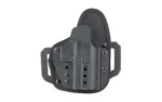 HOFTAC OMNICARRY MICRO OWB RH, black holster with belt loops, front view