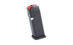 Global Ordnance GO MAG FOR GLOCK 19 15RD BLACK angled side view with red follower