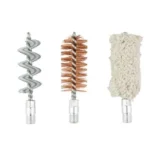 Birchwood Casey 12GA Brush/Mop Cleaning 3-Pack, silver spiral, bronze brush and white mop