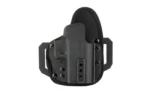 HOFTAC OMNICARRY black holster, front view with belt loops and mounting hardware