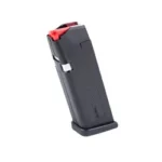 Global Ordnance GO MAG FOR GLOCK 21/30/41 13RD BLACK black magazine with red follower, angled view