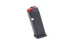 Global Ordnance GO MAG FOR GLOCK 21/30/41 13RD BLACK black magazine with red follower, angled view