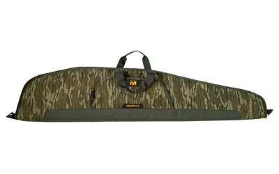 primary-7627 MUDDY PATHFINDER RIFLE CASE 48" MOBL, green camouflage side view with carry handle and pocket