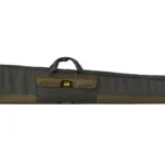 MUDDY SHOTGUN CASE 52" PEAT MOSS, dark green side view with carry handles and brown accents