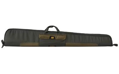 primary-7629 MUDDY SHOTGUN CASE 52" PEAT MOSS, dark green side view with carry handles and brown accents