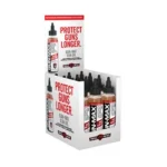 REAL AVID GUN MAX OIL 4OZ 12OK PDQ display box holding black bottles with red caps