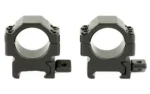 UTG PRO MAX 1" LOW 2PC PCTNNY RNGS, two black scope rings with mounting hardware, front view