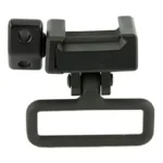 UTG Detachable Swivel with Picatinny Base, black, front view with rectangular sling loop