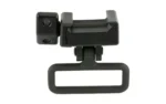 UTG Detachable Swivel with Picatinny Base, black, front view with rectangular sling loop