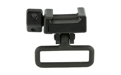 UTG Detachable Swivel with Picatinny Base, black, front view with rectangular sling loop