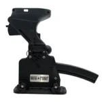 MAGPUMP MP5/SP5 Loader, black side view with upright hopper and curved magazine inserted