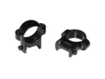 Burris Zee Rings Weaver-Style, two gloss black scope rings in angled view