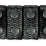 BLACKHAWK BH TRAD CORDURA BLT KEEP 2" (4) BLK black front view with four pairs of snaps