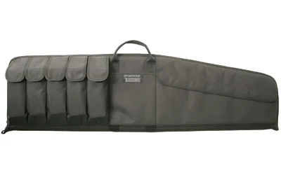 primary-7741 BLACKHAWK BH Sportster Tactical Rifle Case Small, black side view with handle and five pockets