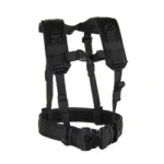 BLACKHAWK BH Loadbearing Suspenders Harness, black front view with shoulder straps and belt