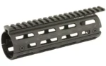 UTG PRO AR15 SS M-LOK Carbon Rail black, angled side view with top rail and M-LOK slots