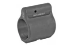 UTG AR15 Micro Gas Block, gray angled side view with circular bore and two top set screws