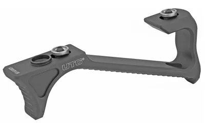 UTG ULTRA-SLIM ANGL FOREGRIP KEYMOD black angled foregrip, side view with mounting screws