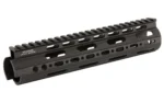 UTG Pro AR Super Slim handguard, black angled side view with top rail and vent slots