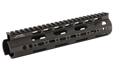 primary-7808 UTG Pro AR Super Slim handguard, black angled side view with top rail and vent slots