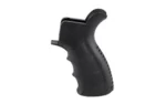 UTG PRO AR15 AMBID PISTOL GRIP, black side view with finger grooves and textured panels