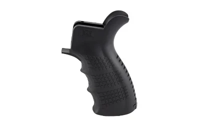 UTG PRO AR15 AMBID PISTOL GRIP, black side view with finger grooves and textured panels