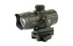 UTG 4.2" ITA T-DOT W/QD MOUNT RD/GRN, black angled side view with lens and adjustment knob