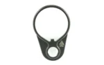 UTG AR15 Quick Detach Receiver End Plate, black, front view with circular opening and QD socket