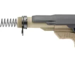 UTG Pro AR15 OPS-R Mil-Spec Stock Kit, FDE, right-side view with stock, tube and spring