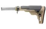 UTG Pro AR15 OPS-R Mil-Spec Stock Kit, FDE, right-side view with stock, tube and spring