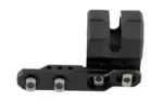 UTG M-LOK OFFST FLSHLGHT RNG MNT BLK, black offset mount in angled side view with four bolts