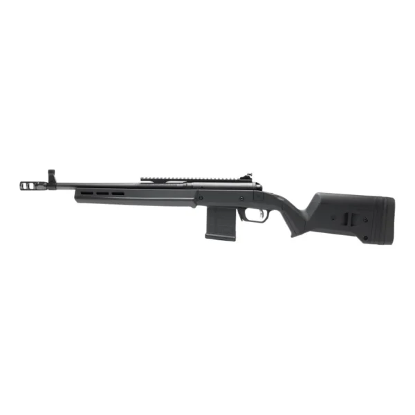 Savage Arms 110 Magpul Scout Rifle, black left-side view with magazine and raised sights