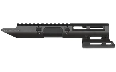 primary-7845 UTG PRO MP5K MONO M-LOK HANDGUARD BK, black right-side view with top rail and slotted handguard