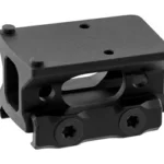 UTG ABSOLUTE CO-WITNESS FOR RMR BLK, black angled view with raised plate, side opening and screws