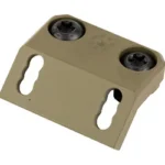 ARISAKA OFFSET SCOUT MOUNT M-LOK FDE, tan top angled view with two black screws and mounting slots