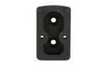 ARISAKA OFFSET OPTIC PLT 8 RMR TALL, black front view with raised center and four holes