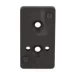 Arisaka Offset Optic Plate 4 DPP/RMS, black front view with four holes and recessed center