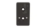 Arisaka Offset Optic Plate 4 DPP/RMS, black front view with four holes and recessed center