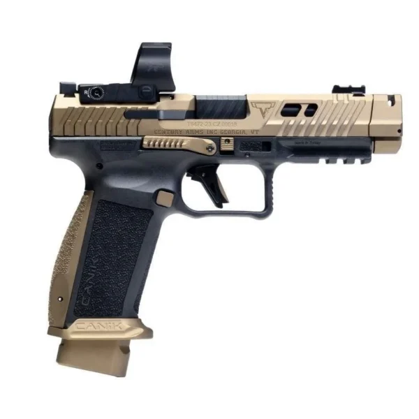 Century Arms Canik TTI Combat Handgun 9mm Luger 18rd Magazines (2) 4.6" Barrel Black and Bronze with Mecanik M03 Optic
