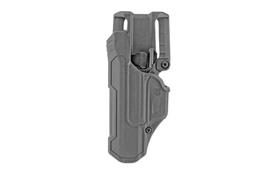 BLACKHAWK T-Series L2D holster for Glock 17/19, black left-hand model shown from side