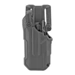 BLACKHAWK BH T-SER L3D holster, black angled front view with retention hardware
