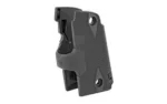 Crimson Trace Corporation CTC LASERGRIP Kimber Micro black grip, angled side view with activation button