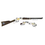 HENRY H4 AMERICAN TRUCKER, right-side view with dark wood stock and engraved silver receiver