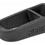 X-GRIP XGRIP MAG SPACER FOR GLK 19/23 G5 black, angled top view with open center and raised logo