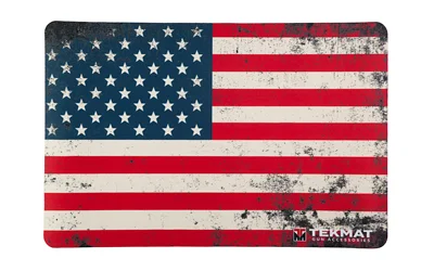 primary-8495 TEKMAT PSTL MAT OLD GLRY RED WHT BLU, top view with distressed American flag design