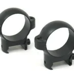 Burris Zee Rings Weaver-Style 30mm Medium Matte, pair of black scope rings in angled view