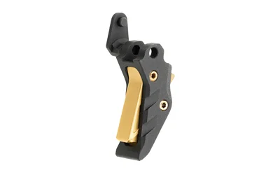 TYRANT P365 INTELLIFIRE TRIG BLK/GLD, black trigger assembly with gold trigger, angled side view