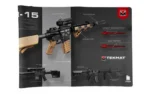 TEKMAT DOOR MAT WEAPONS PLATFORM black and gray top view with rifle graphics and red tool details