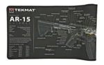 TEKMAT ULTRA CUTAWAY RIFLE MAT AR15, black mat with labeled AR-15 cutaway diagram